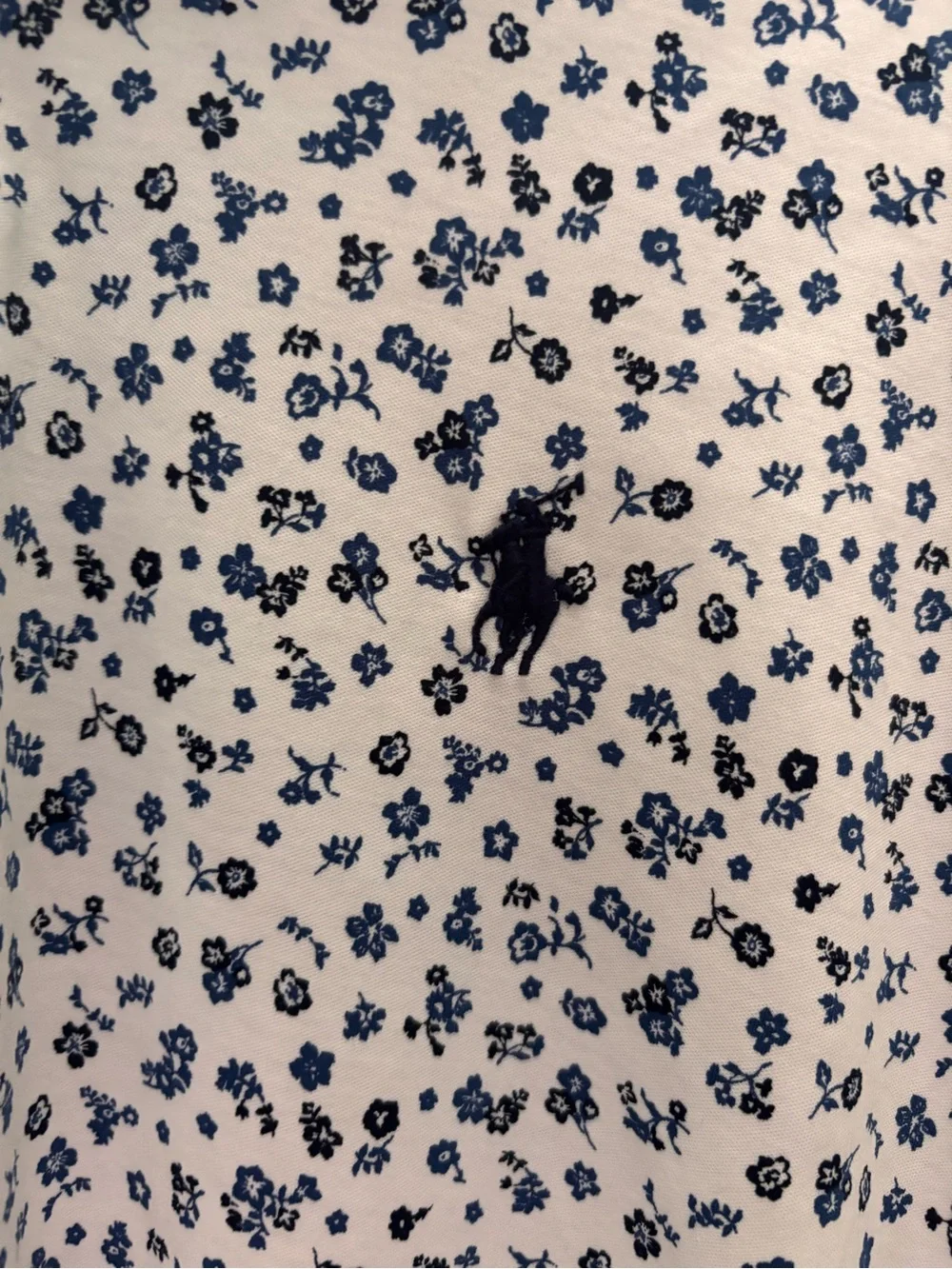 Ralph Lauren White Polo with Navy Floral Print